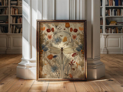 Dragonfly Wall Art, Dragonfly Print, William Morris, Aesthetic Wall Decor, Floral Prints, Artful Art, Floral Poster, Dragonfly Gifts For Her