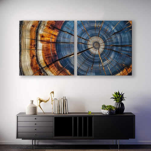Colorful Tree Rings Canvas Print - Elegant Natural Wall Art - Great Design Solution For Echo Reduction