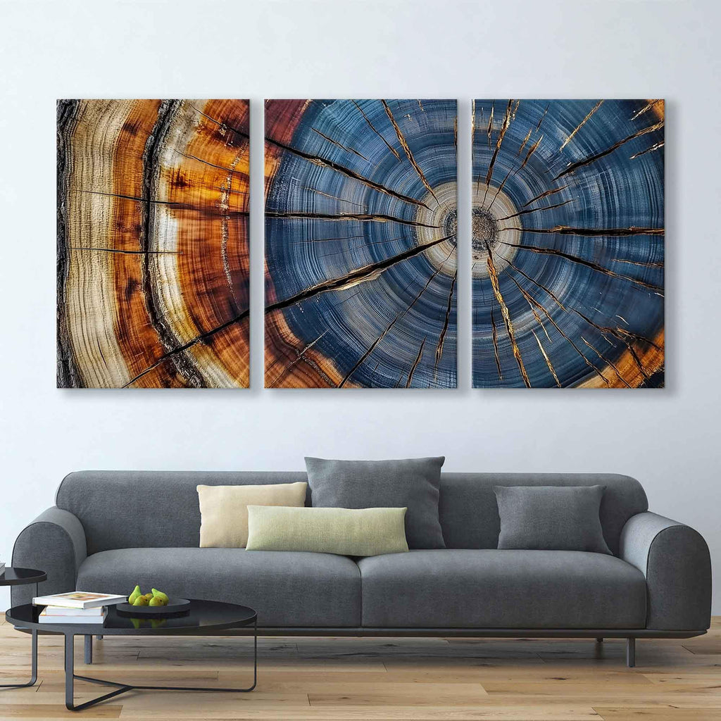 Colorful Tree Rings Canvas Print - Elegant Natural Wall Art - Great Design Solution For Echo Reduction