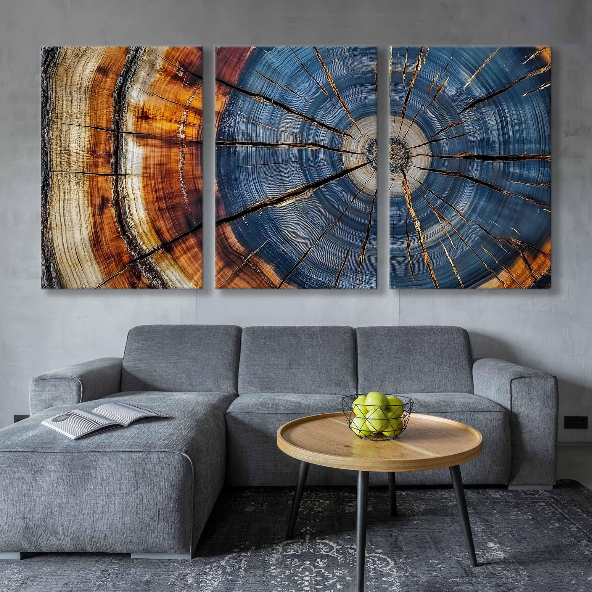 Colorful Tree Rings Canvas Print - Elegant Natural Wall Art - Great Design Solution For Echo Reduction