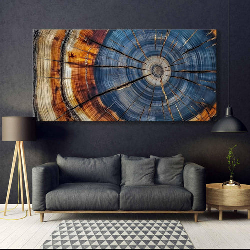 Colorful Tree Rings Canvas Print - Elegant Natural Wall Art - Great Design Solution For Echo Reduction