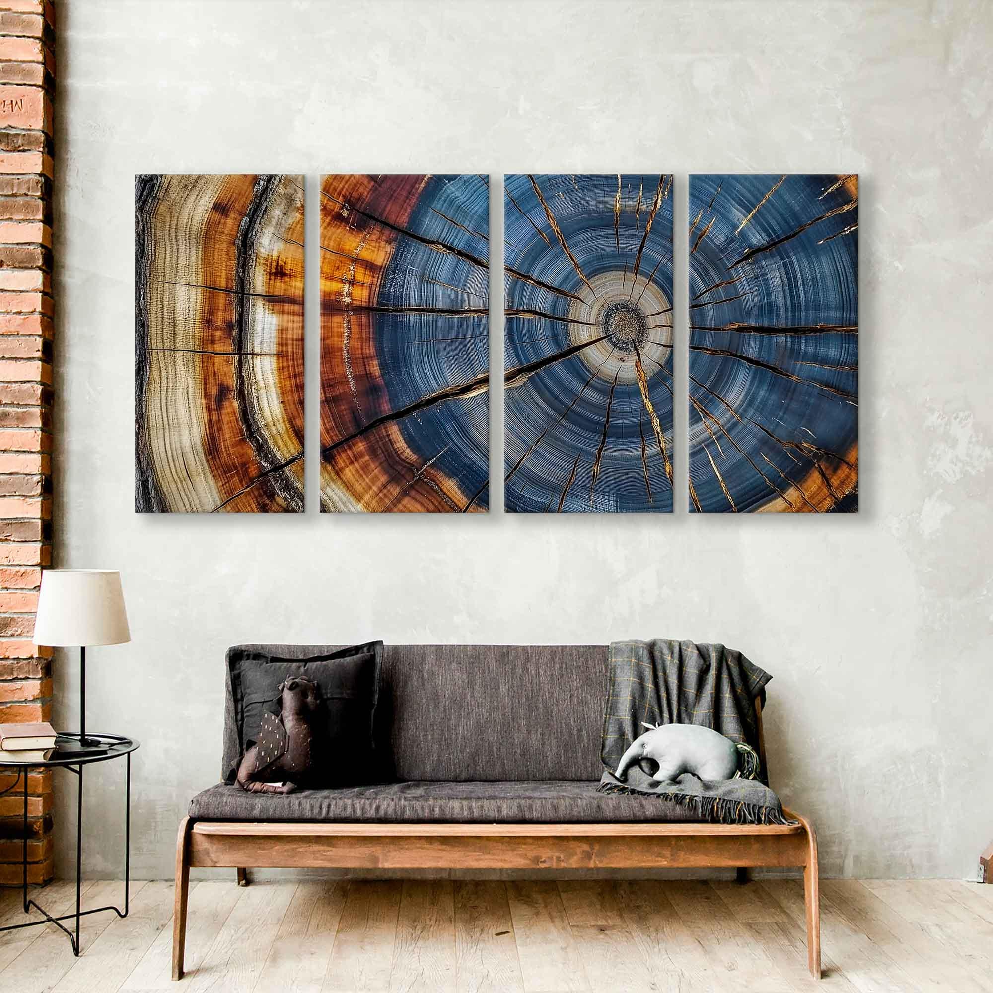 Colorful Tree Rings Canvas Print - Elegant Natural Wall Art - Great Design Solution For Echo Reduction