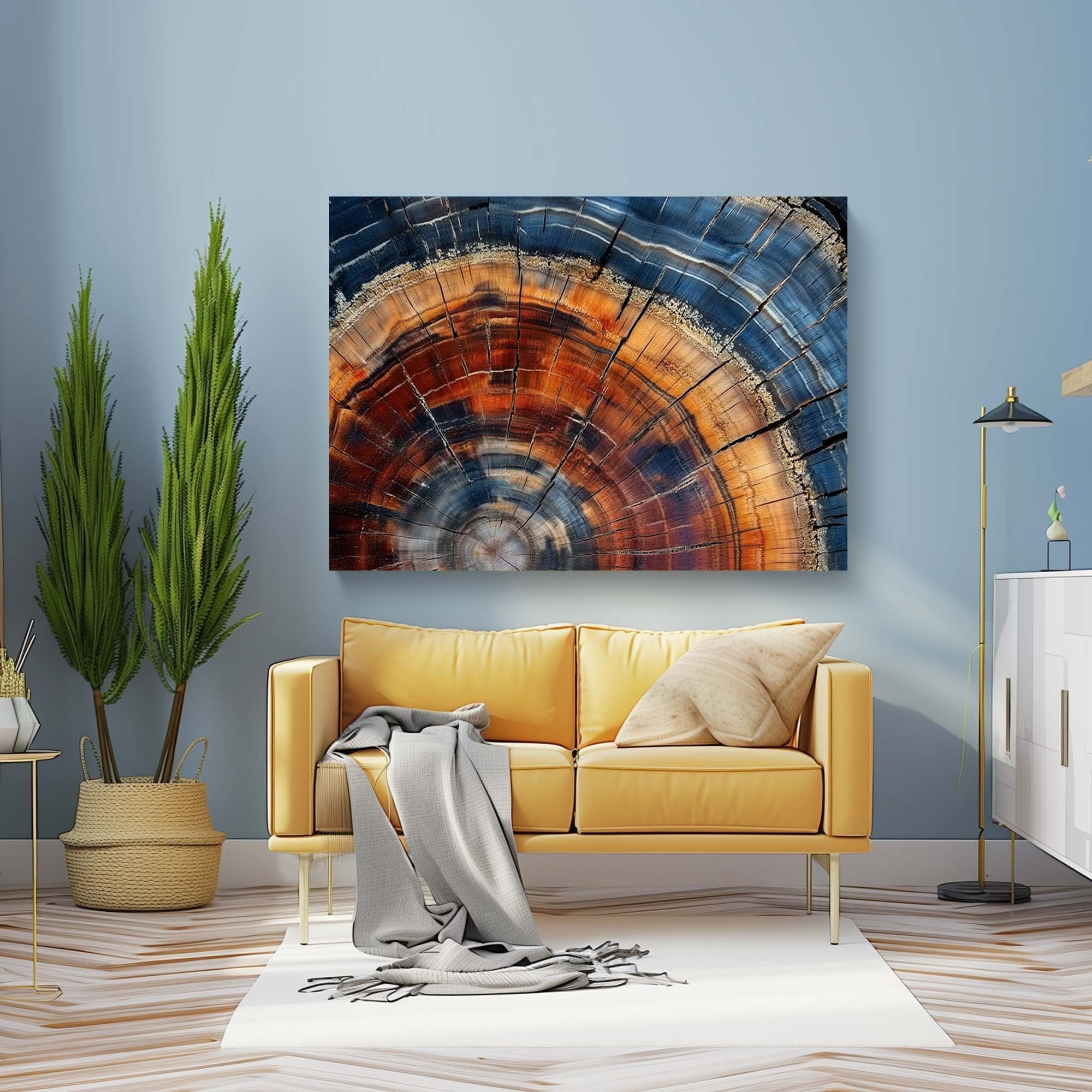 Canvas Print Stretched Canvas , Tree Ring Framed 01 Horizontally Wall Art Decor Wall Hanging Vintage Contemporary Art