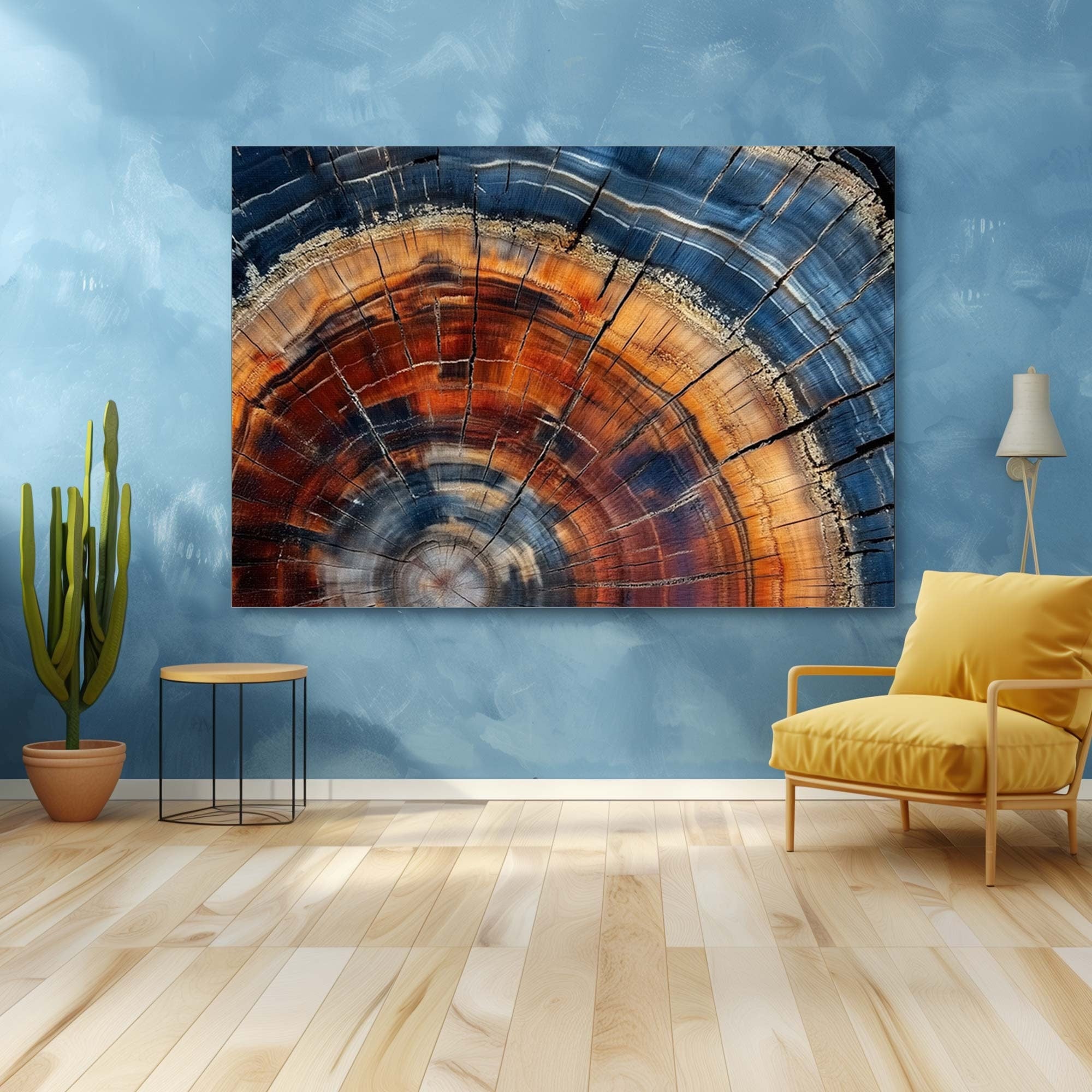 Canvas Print Stretched Canvas , Tree Ring Framed 01 Horizontally Wall Art Decor Wall Hanging Vintage Contemporary Art