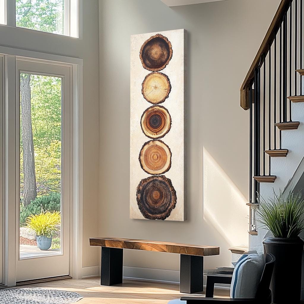 Long Narrow Wall Art, Tall And Thin Canvas Wall Art, Modern Wall Art, Nature Wall Art,  Vertical Wall Art, Abstract Art, Vintage Wall Art