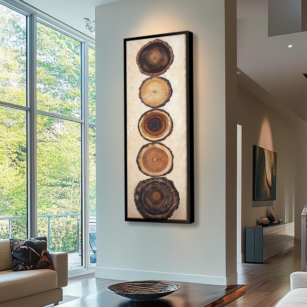 Long Narrow Wall Art, Tall And Thin Canvas Wall Art, Modern Wall Art, Nature Wall Art,  Vertical Wall Art, Abstract Art, Vintage Wall Art