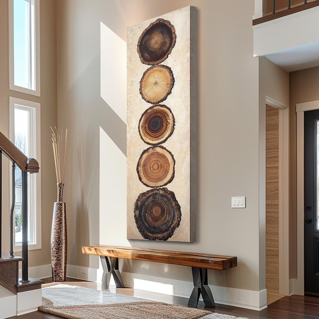 Long Narrow Wall Art, Tall And Thin Canvas Wall Art, Modern Wall Art, Nature Wall Art,  Vertical Wall Art, Abstract Art, Vintage Wall Art