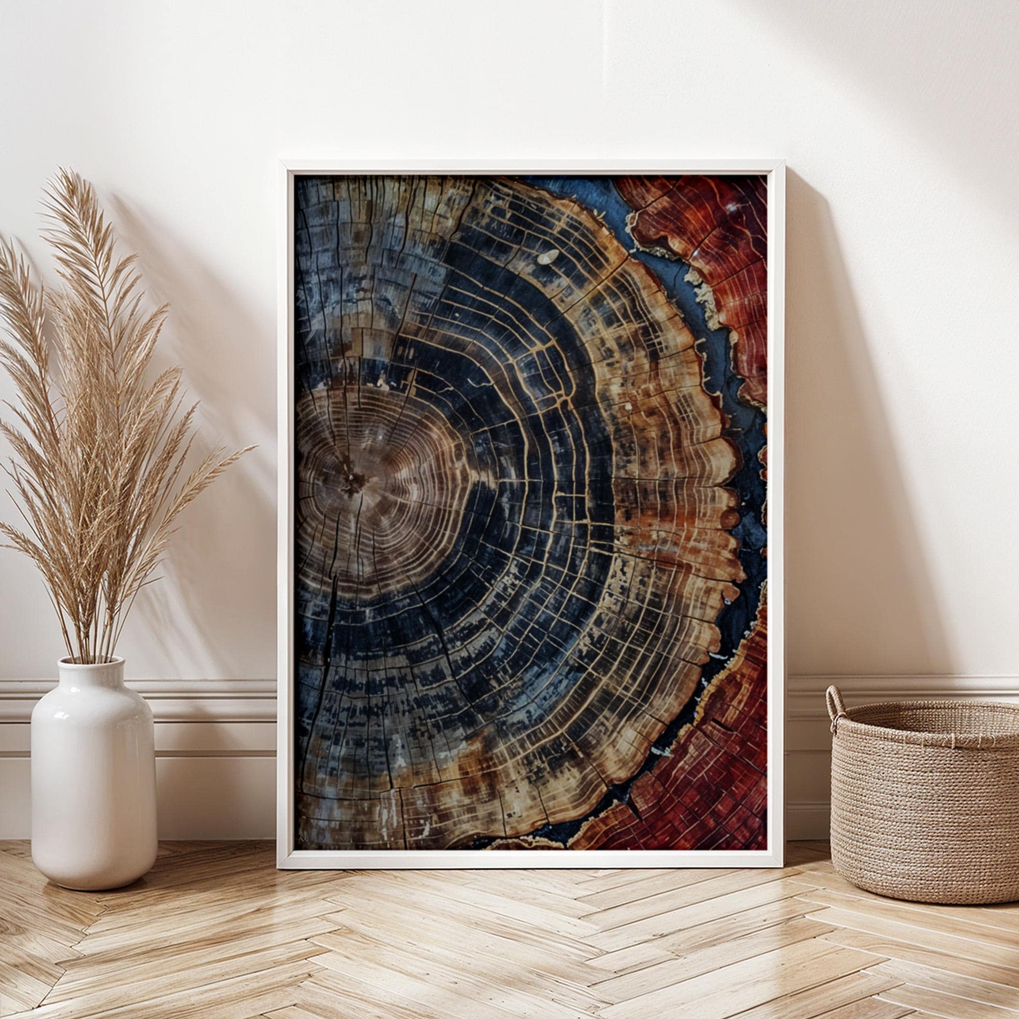 Tree Ring Framed Wall Art, Colorful Tree Ring Wall Decor, Minimalist Art, Modern Living Room Framed Print,  Office Wall Decor, Wall Art