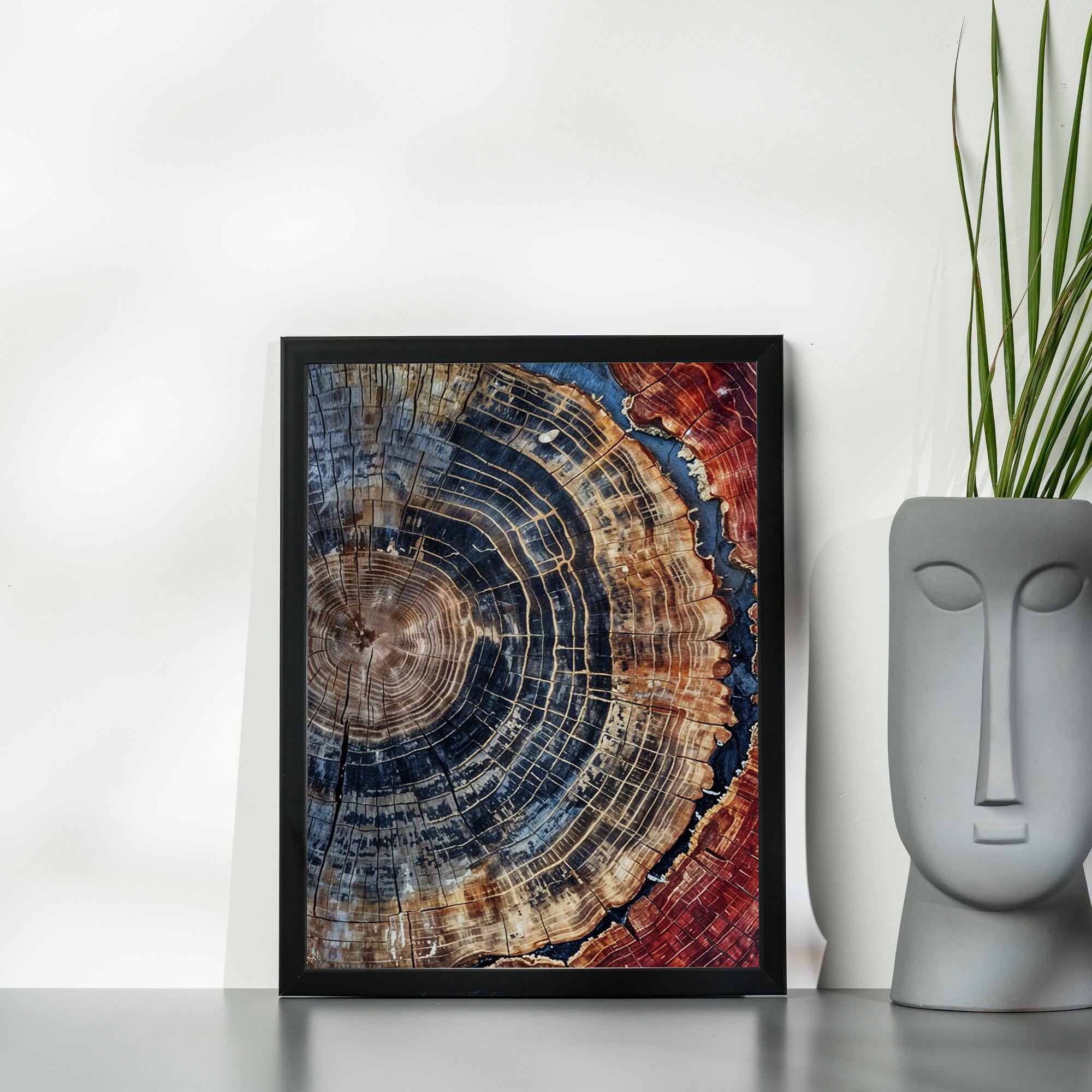 Tree Ring Framed Wall Art, Colorful Tree Ring Wall Decor, Minimalist Art, Modern Living Room Framed Print,  Office Wall Decor, Wall Art