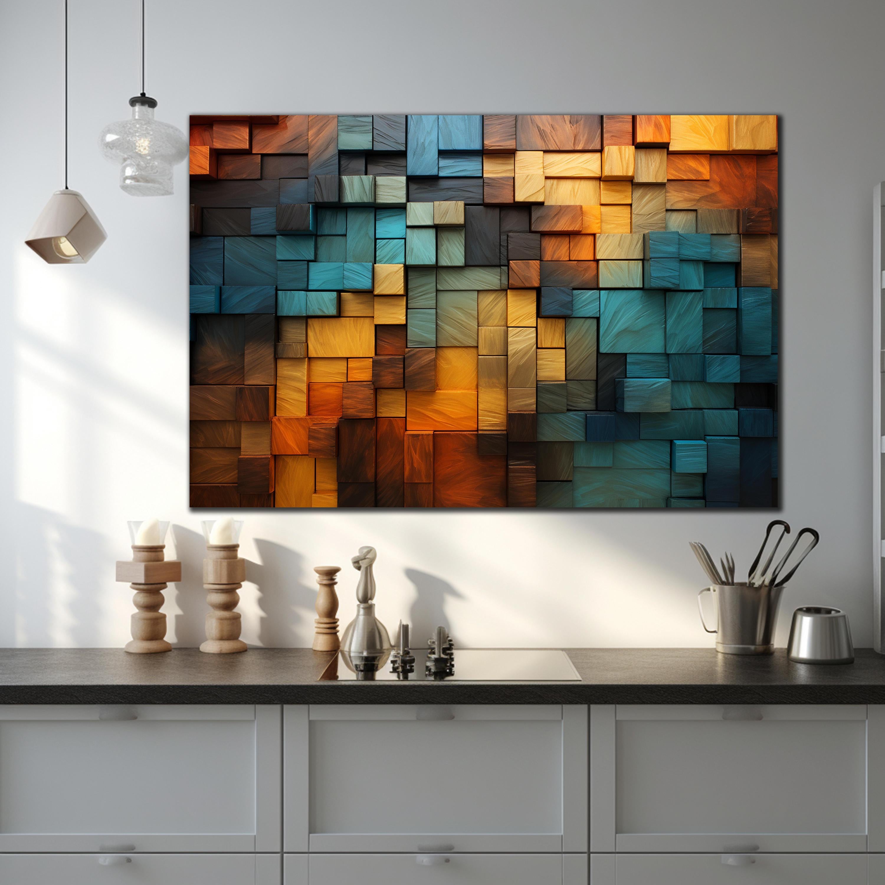 Modern Tempered Glass Wall Art – Large Abstract Geometric Home Decor – Custom Glass Art For Living Room & Office