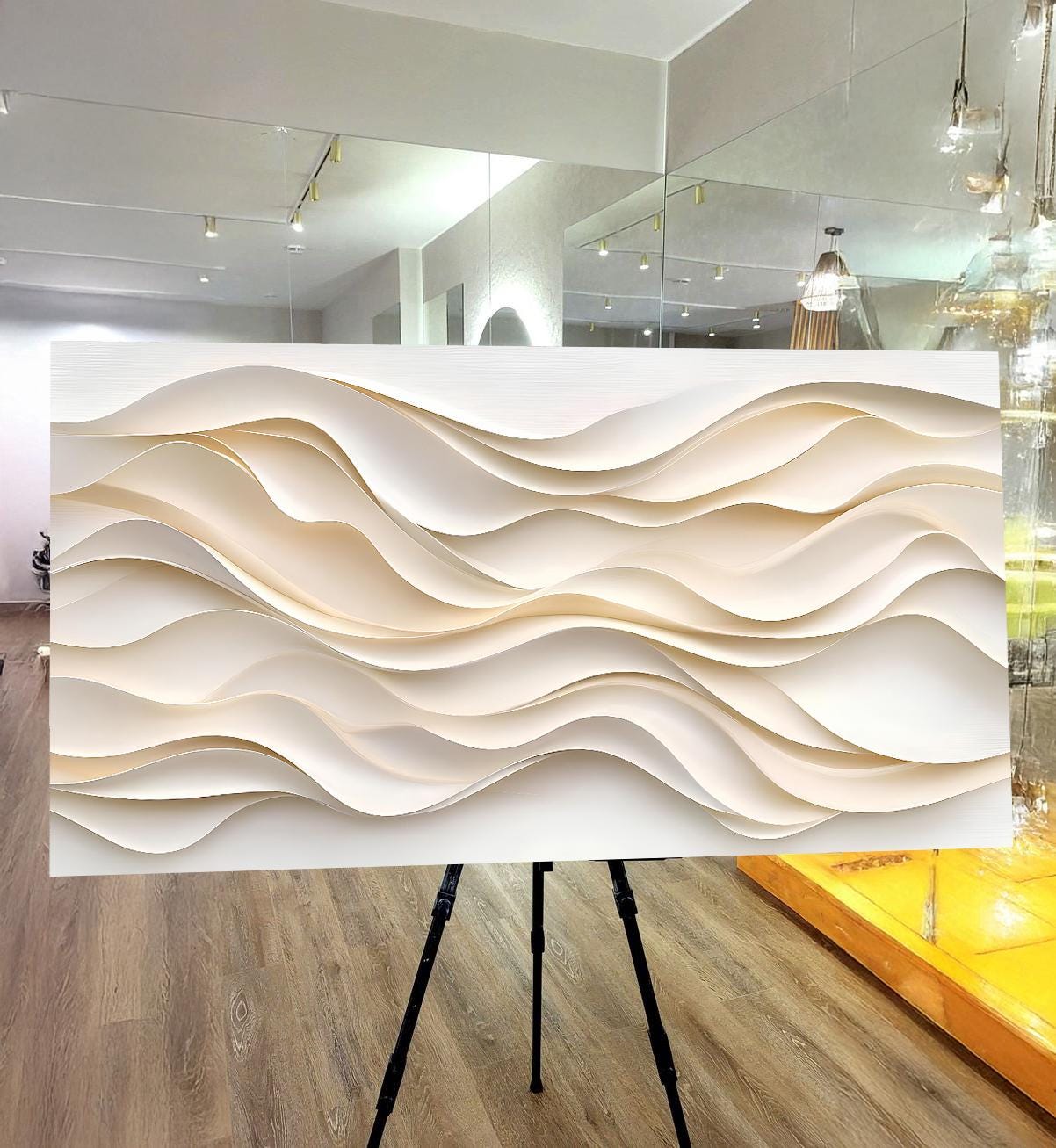 Minimalist Wall Art | Modern Wave Canvas Wall Art | Contemporary Home Art | Living Room Wall Decor | Large Office Or Living Room Home Décor