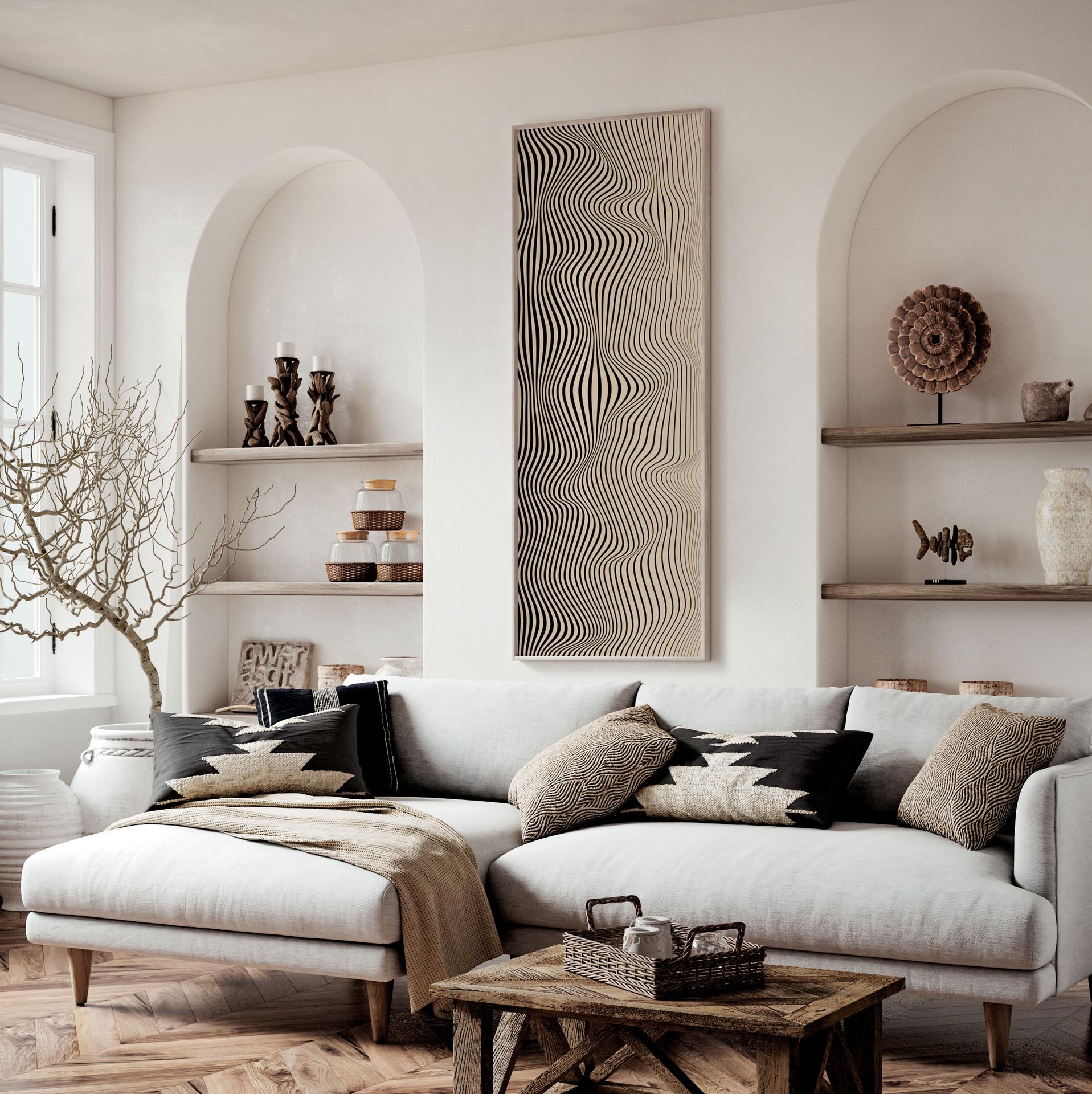 Oversized Parametric Vertical Art Print, Tall Narrow Wall Art, Extra Large Mid Century Modern Geometric Wall Art, Huge Minimalist Artwork