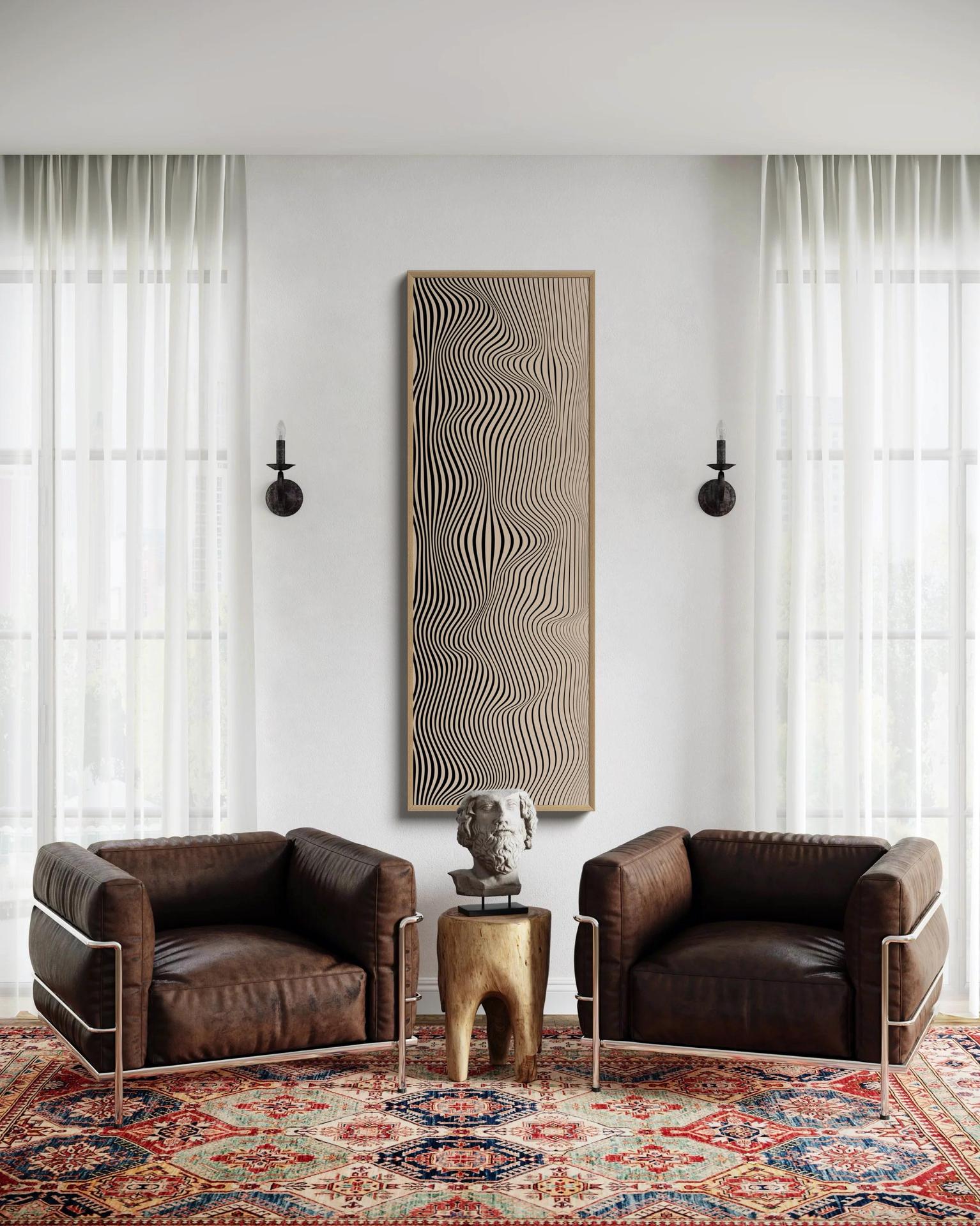 Oversized Parametric Vertical Art Print, Tall Narrow Wall Art, Extra Large Mid Century Modern Geometric Wall Art, Huge Minimalist Artwork