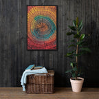 Wood Grain Tree Ring Art, Framed Print: Colourful