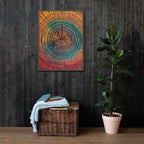 Wood Grain Tree Ring Art, Framed Print: Colourful