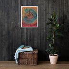 Wood Grain Tree Ring Art, Framed Print: Colourful