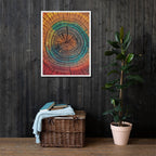 Wood Grain Tree Ring Art, Framed Print: Colourful