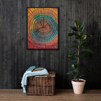 Wood Grain Tree Ring Art, Framed Print: Colourful