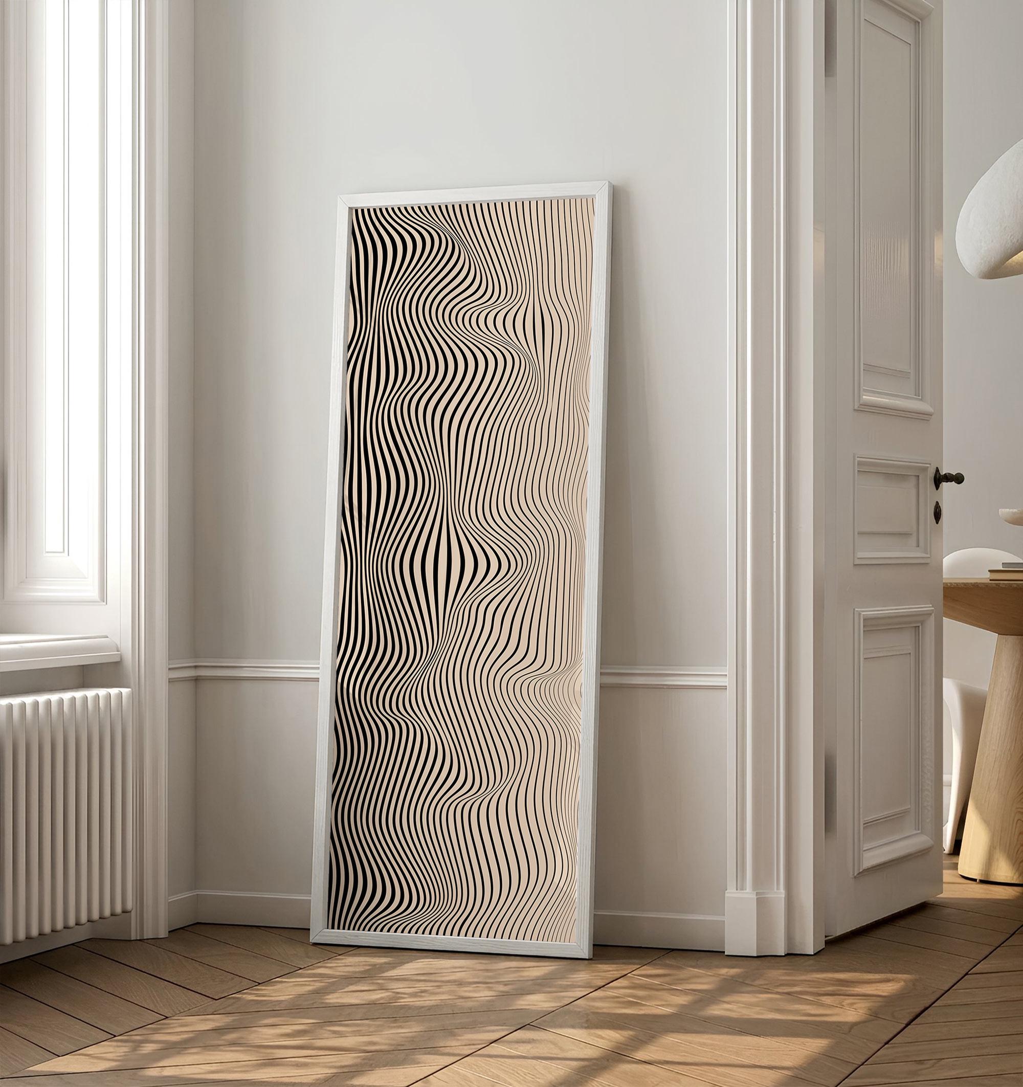 Oversized Parametric Vertical Art Print, Tall Narrow Wall Art, Extra Large Mid Century Modern Geometric Wall Art, Huge Minimalist Artwork