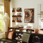 Morden Abstract Tree Rings Wall Art, Scandinavian Wood Rings Print, Nordic Woodcut Tree Rings Painting,  Abstract Neutral Boho Print