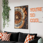 Morden Abstract Tree Rings Wall Art, Scandinavian Wood Rings Print, Nordic Woodcut Tree Rings Painting,  Abstract Neutral Boho Print