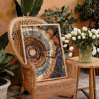 Morden Abstract Tree Rings Wall Art, Scandinavian Wood Rings Print, Nordic Woodcut Tree Rings Painting,  Abstract Neutral Boho Print