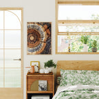 Morden Abstract Tree Rings Wall Art, Scandinavian Wood Rings Print, Nordic Woodcut Tree Rings Painting,  Abstract Neutral Boho Print