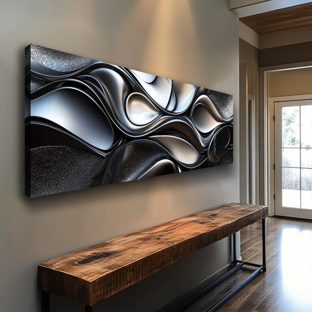 Long Horizontal Wall Art, Narrow Horizontal Wall Art, Long Narrow Wall Art, Tall Thin Canvas Wall Art, Ab, Abstract Art, Vintage Wall Art