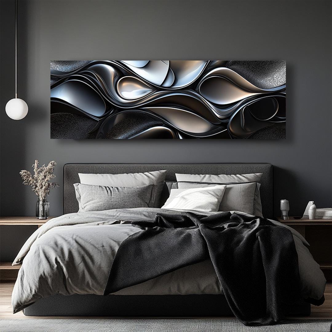 Long Horizontal Wall Art, Narrow Horizontal Wall Art, Long Narrow Wall Art, Tall Thin Canvas Wall Art, Ab, Abstract Art, Vintage Wall Art