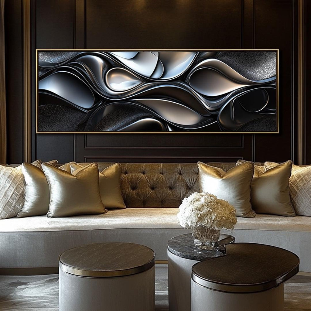 Long Horizontal Wall Art, Narrow Horizontal Wall Art, Long Narrow Wall Art, Tall Thin Canvas Wall Art, Ab, Abstract Art, Vintage Wall Art