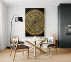 Tree Ring Wall Art, Nature-Inspired Wood Slice Canvas Print, Rustic Home Decor, Abstract Wood Living Room Art, Housewarming Nature Gift
