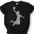 Basketball Player Word Art Shirt, Basketball Typography T-Shirt, Hoop Shoot Dunk Dribble Tee, Basketball Terms Gift, Basketball Vocabulary