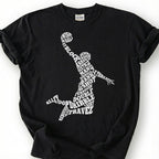 Basketball Player Word Art Shirt, Basketball Typography T-Shirt, Hoop Shoot Dunk Dribble Tee, Basketball Terms Gift, Basketball Vocabulary