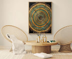 Tree Ring Wall Art, Nature-Inspired Wood Slice Canvas Print, Rustic Home Decor, Abstract Wood Living Room Art, Housewarming Nature Gift